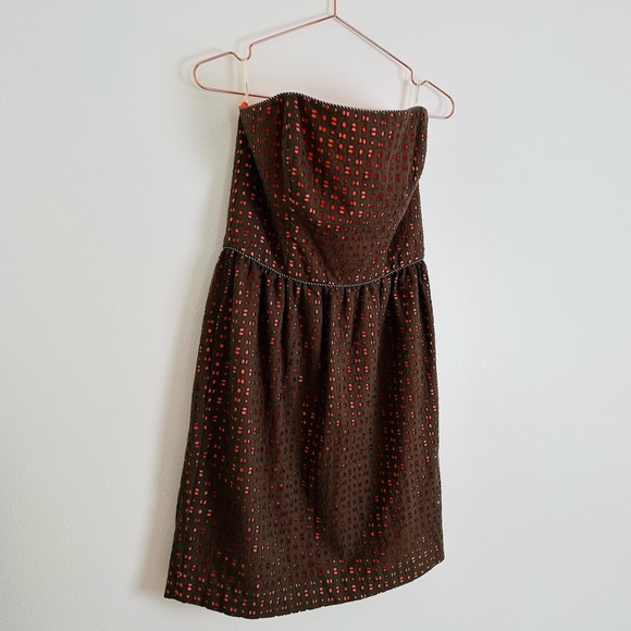 Corey Lynn Calter strapless fit & flare eyelet boho corset mini pocket dress - Picture 7 of 10